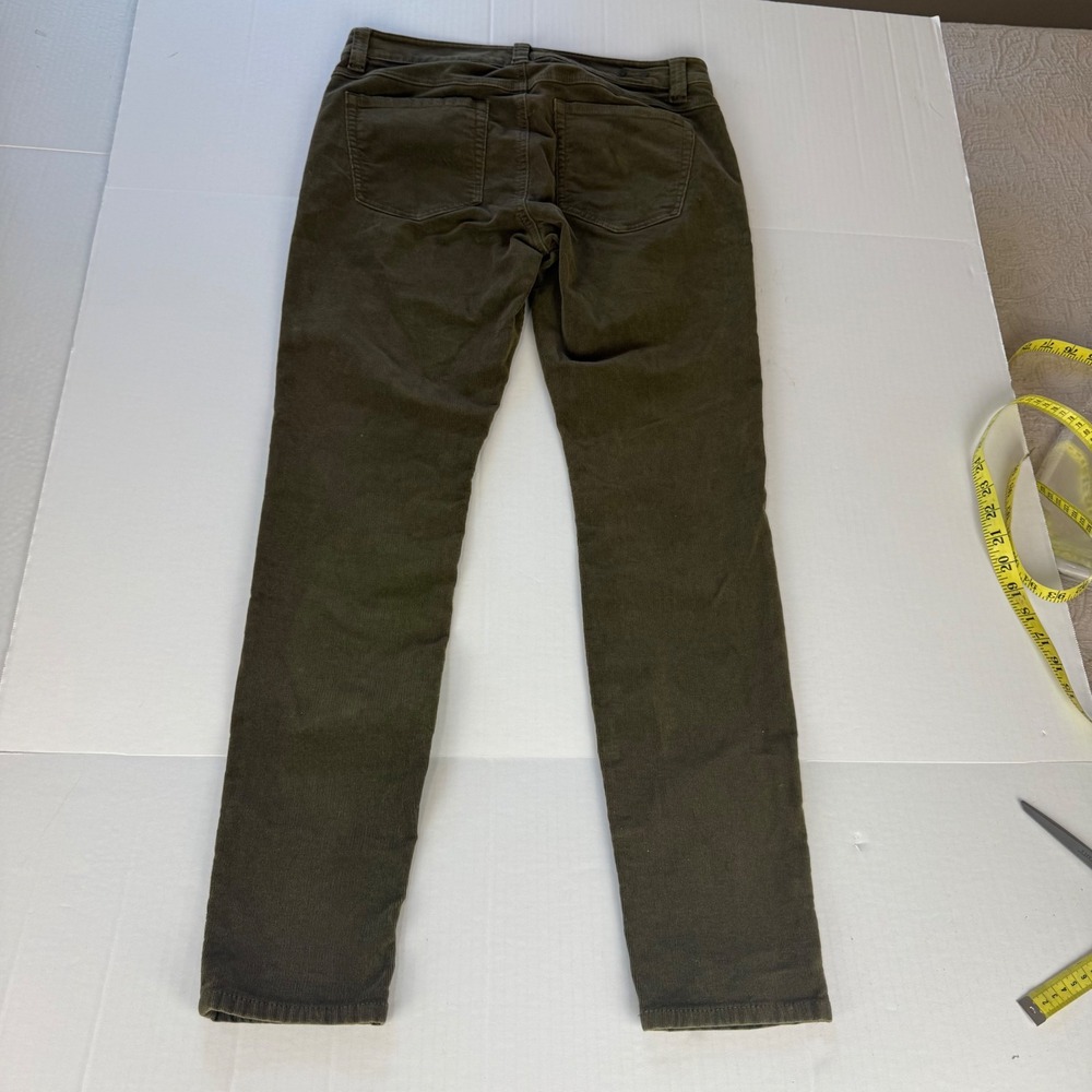 Cabi Skinny Corduroy Pants Olive Green Stretch Cord 3567 Womens 6